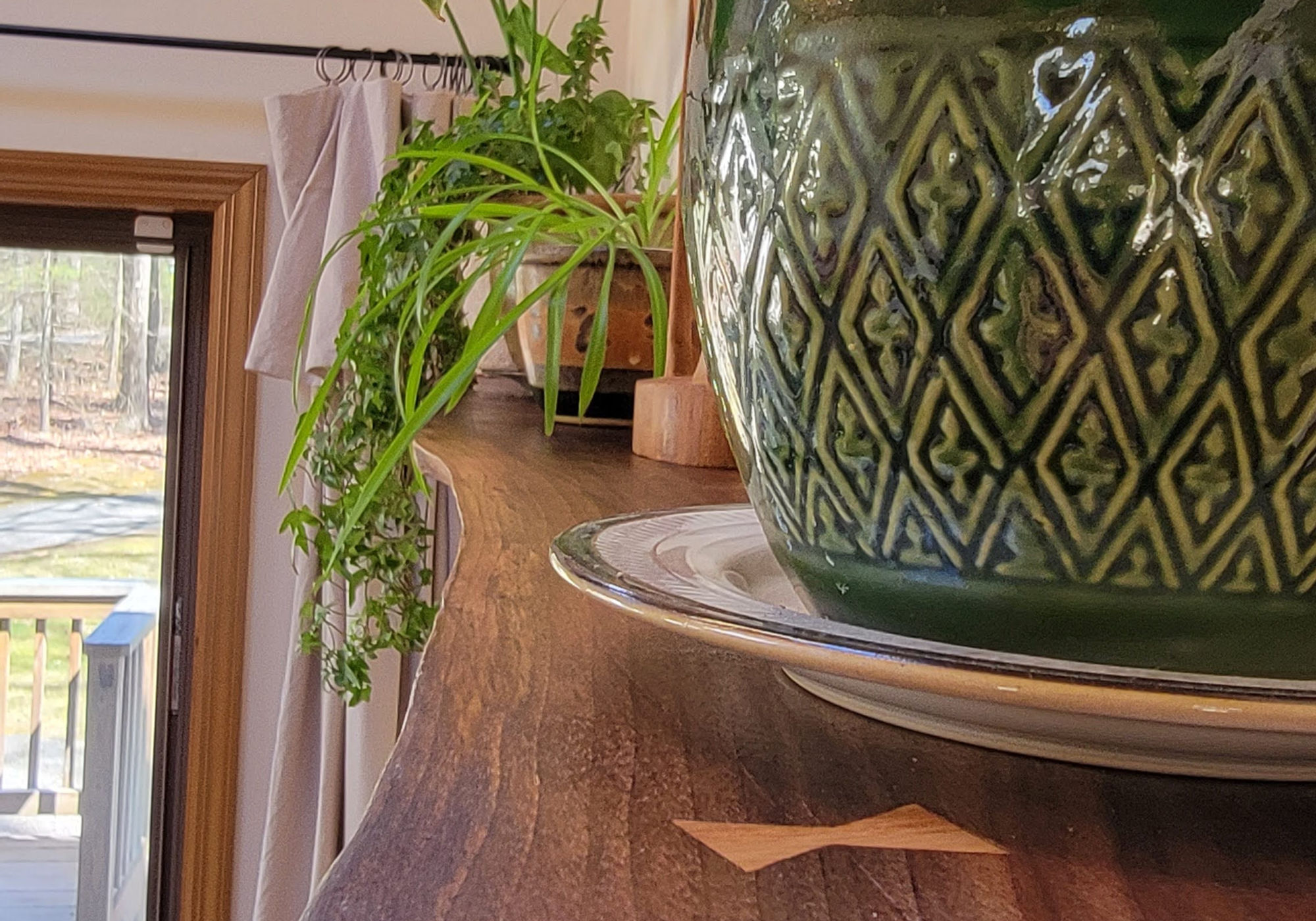 Walnut serving counter detail